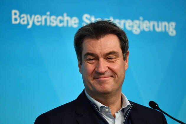 Markus SOEDER (Ministerpraesident Bayern und CSU Vorsitzender), Einzelbild,angeschnittenes Einzelmotiv,Portraet,Portrait,Porträt. Pressekonferenz der Bayerischen Staatsregierung zur Coronalage nach Kabinettssitzung am 12.01.2021 im Prinz Carl Palais in Muenchen.