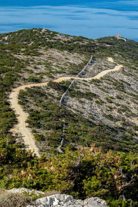 PXL_Osorscica mountain Photo taken on Jan. 12, 2021 show Osorscica mountain , Losinj Island, Croatia. Osorscica mountain spreads along the northern part of the island of Losinj from Cunski to Osor, and it is about 20 kilometres long. It is the first mountain on the islands of Adriatic to have attracted visitors, heir to the Austro-Hungarian throne Rudolf Habsburg was surely one of the first, having climbed Osorscica in 1887. Osorscica is well-known for many caves and the most famous are St. Gaudentius cave, located below the peak Televrina on the eastern side, and Vela Jama on the western side of Televrina. It is about 40 metres deep and remains of people were found here from about 10.000 years ago. SreckoxNiketic PIXSELL