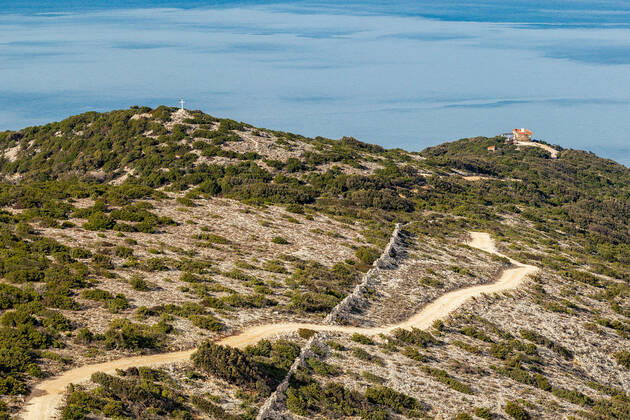 PXL_Osorscica mountain Photo taken on Jan. 12, 2021 show Osorscica mountain , Losinj Island, Croatia. Osorscica mountain spreads along the northern part of the island of Losinj from Cunski to Osor, and it is about 20 kilometres long. It is the first mountain on the islands of Adriatic to have attracted visitors, heir to the Austro-Hungarian throne Rudolf Habsburg was surely one of the first, having climbed Osorscica in 1887. Osorscica is well-known for many caves and the most famous are St. Gaudentius cave, located below the peak Televrina on the eastern side, and Vela Jama on the western side of Televrina. It is about 40 metres deep and remains of people were found here from about 10.000 years ago. SreckoxNiketic PIXSELL
