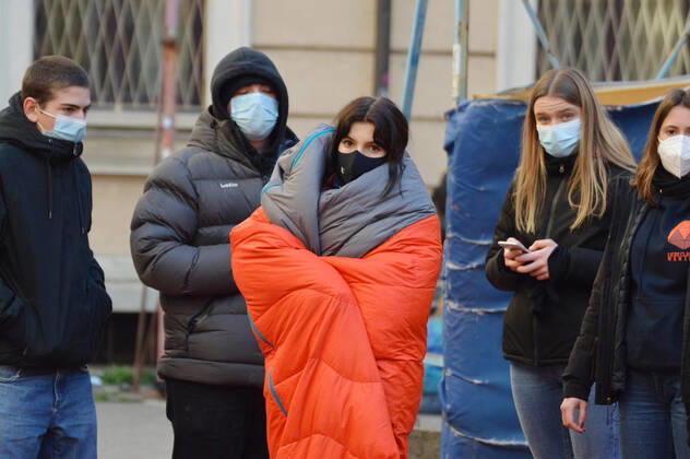 Milan, Liceo Manzoni. High school kids spend the night taking up high school Editorial Usage Only  Copyright: xDAVIDExCANELLAx xIPAx