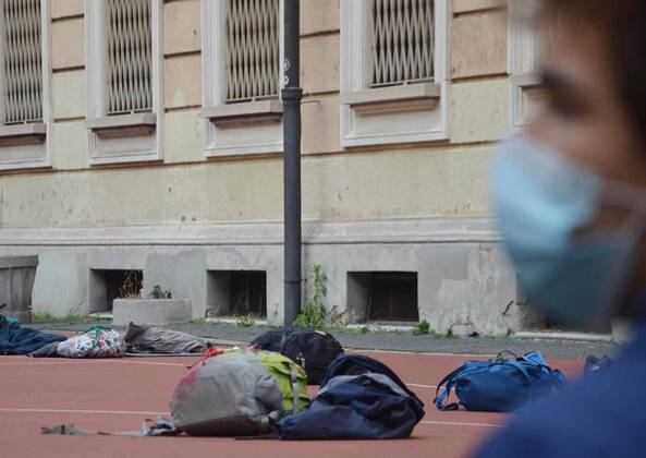 Milan, Liceo Manzoni. High school kids spend the night taking up high school Editorial Usage Only  Copyright: xDAVIDExCANELLAx xIPAx