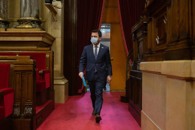 The Vice President of the Government acting as President and ERC candidate for the elections, Pere AragonÃ s, on his arrival at a session held at the Permanent Delegation of the Parliament, in Barcelona, Catalonia, (Spain), on January 13, 2021. The session was convened to report on the latest measures taken to combat the coronavirus pandemic. 13 JANUARY 2021;COVID;PANDEMIC;CATALONIA;PARLAMENT David Zorrakino LagenciaEP 01 13 2021 Barcelona, (Catalonia) Barcelona, (Catalonia) Spain Copyright: xDavidxZorrakinox 3514940
