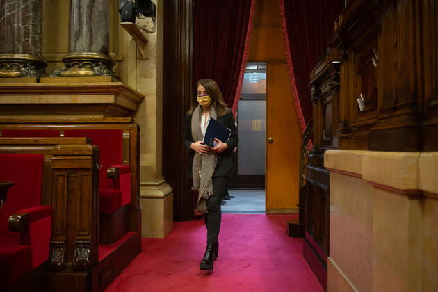 The Councillor for the Presidency and spokesperson of the Government, Meritxell Budo, on her arrival at the Permanent Delegation of the Parliament, in Barcelona, Catalonia, (Spain), on 13 January 2021. The session was convened to report on the latest measures taken to combat the coronavirus pandemic. 13 JANUARY 2021;COVID;PANDEMIC;CATALONIA;PARLAMENT David Zorrakino LagenciaEP 01 13 2021 Barcelona, (Catalonia) Barcelona, (Catalonia) Spain Copyright: xDavidxZorrakinox 3514952
