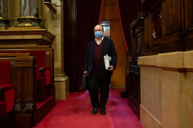 The first secretary of the PSC, Miquel Iceta, on his arrival at a session held at the Diputacio Permanent del Parlament, in Barcelona, Catalonia, (Spain), on 13 January 2021. The session was convened to report on the latest measures taken to combat the coronavirus pandemic. 13 JANUARY 2021;COVID;PANDEMIC;CATALONIA;PARLAMENT David Zorrakino LagenciaEP 01 13 2021 Barcelona, (Catalonia) Barcelona, (Catalonia) Spain Copyright: xDavidxZorrakinox 3514955
