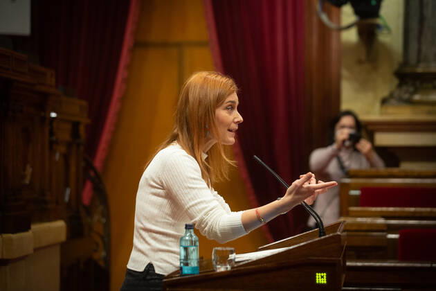 The president of the communes in the Parliament, JÃ ssica Albiach, during her speech in the Permanent Delegation of the Parliament, in Barcelona, Catalonia, (Spain), on January 13, 2021. The session has been convened to report on the latest measures taken to combat the coronavirus pandemic. 13 JANUARY 2021;COVID;PANDEMIC;CATALONIA;PARLAMENT David Zorrakino LagenciaEP 01 13 2021 Barcelona, (Catalonia) Barcelona, (Catalonia) Spain Copyright: xDavidxZorrakinox 3515928