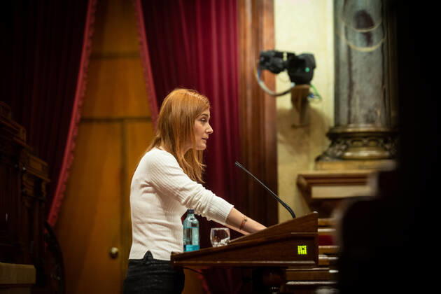 The president of the communes in the Parliament, JÃ ssica Albiach, during her speech in the Permanent Delegation of the Parliament, in Barcelona, Catalonia, (Spain), on January 13, 2021. The session has been convened to report on the latest measures taken to combat the coronavirus pandemic. 13 JANUARY 2021;COVID;PANDEMIC;CATALONIA;PARLAMENT David Zorrakino LagenciaEP 01 13 2021 Barcelona, (Catalonia) Barcelona, (Catalonia) Spain Copyright: xDavidxZorrakinox 3516012