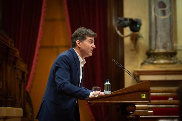 The President of ERC in the Parliament, Sergi SabriÃ , during his speech at the Permanent Delegation of the Parliament, in Barcelona, Catalonia, (Spain), on 13 January 2021. The session has been convened to report on the latest measures taken to combat the coronavirus pandemic. 13 JANUARY 2021;COVID;PANDEMIC;CATALONIA;PARLAMENT David Zorrakino LagenciaEP 01 13 2021 Barcelona, (Catalonia) Barcelona, (Catalonia) Spain Copyright: xDavidxZorrakinox 3516023