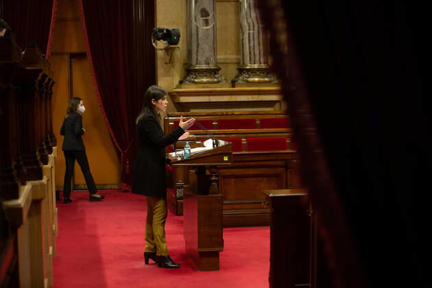 Marta Vilalta, Deputy Secretary General and Spokesperson for ERC, spoke at a session of the Parliament s Permanent Delegation in Barcelona, Catalonia, Spain, on 13 January 2021. The session was convened to report on the latest measures taken to combat the coronavirus pandemic. 13 JANUARY 2021;COVID;PANDEMIC;CATALONIA;PARLAMENT David Zorrakino LagenciaEP 01 13 2021 Barcelona, (Catalonia) Barcelona, (Catalonia) Spain Copyright: xDavidxZorrakinox 3516100