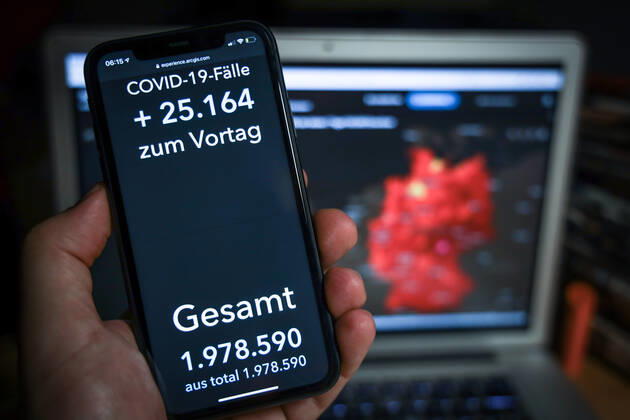 Coronavirus in Deutschland - Covid-19-Dashboard des Robert Koch-Institut 14.01.2021: Robert Koch-Institut: COVID-19-Fälle 1.978.590. Zugang um 25.164 gegenüber dem Vortag.
