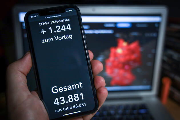 News Bilder des Tages Coronavirus in Deutschland - Covid-19-Dashboard des Robert Koch-Institut 14.01.2021: Robert Koch-Institut: COVID-19-Todesfälle 43.881. Zugang um 1.244 gegenüber dem Vortag.