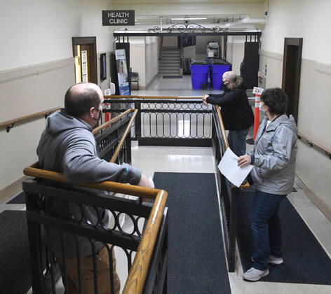 January 14, 2021, Racine, Wisconsin, USA: Firefighters wait for the vaccine clinic to open as the first 70 doses of 140 doses of the Pfizer COVID-19 vaccine received for City of Racine firefighters are administered Thursday January 14, 2021 at the city health department in City Hall. The remaining doses will be administered Friday. Racine USA - ZUMAh154 20210114_znp_h154_005 Copyright: xMarkxHertzbergx