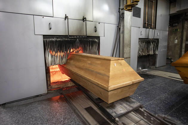 Deutschland, Sachsen, Städtisches Bestattungswesen Meißen GmbH, Krematorium, Verbrennung von Toten mit Covid19, 14.01.2021