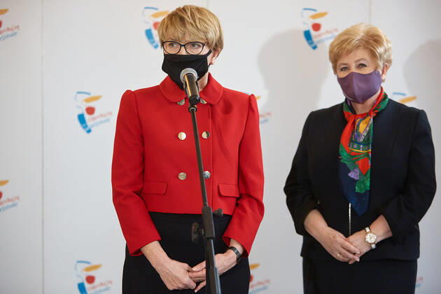 January 15, 2021, Warsaw, Mazovian, Poland: Press Conference On The Government s Planned Takeover Of Local Government Hospitals..in the picture: ELZBIETA POLAK,ELZBIETA LANC Warsaw Poland - ZUMAm332 20210115_zip_m332_012 Copyright: xHubertxMathisx