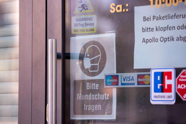 Boeblingen Themenbilder: Landkreis Boeblingen in Zeiten der Corona-Pandemie, 15.01.2021, Themenbilder: Landkreis Boeblingen in Zeiten der Corona-Pandemie, lockdown, geschlossen, bitte Mundschutz tragen, 15.01.2021, Copyright: xEIBNER DROFITSCHx EP_ddh
