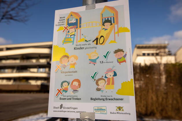 Themenbilder: Landkreis Boeblingen in Zeiten der Corona-Pandemie, 15.01.2021, Themenbilder: Landkreis Boeblingen in Zeiten der Corona-Pandemie, Spielplatz, Regeln, Corona Verordnung, 15.01.2021, Copyright: xEIBNER DROFITSCHx EP_ddh