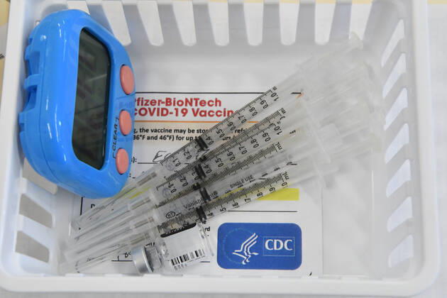 January 15, 2021, Oconomowoc, Wisconsin, USA: 119 firefighters and other front-line health profession workers were vaccinated against the Coronavirus with the Pfizer vaccine Friday January 15, 2021 at the Western Lakes Fire Department headquarters in Oconomowoc, Wisconsin, bringing the weekÃ¢â‚¬â ¢s total to 798. The rural fire department has six stations serving about 200 sq. miles. Oconomowoc USA - ZUMAh154 20210115_znp_h154_017 Copyright: xMarkxHertzbergx