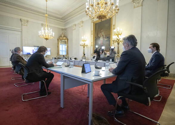 News Bilder des Tages Gesprächsrunde mit Expertinnen und Experten zur aktuellen Corona-Situation in Österreich