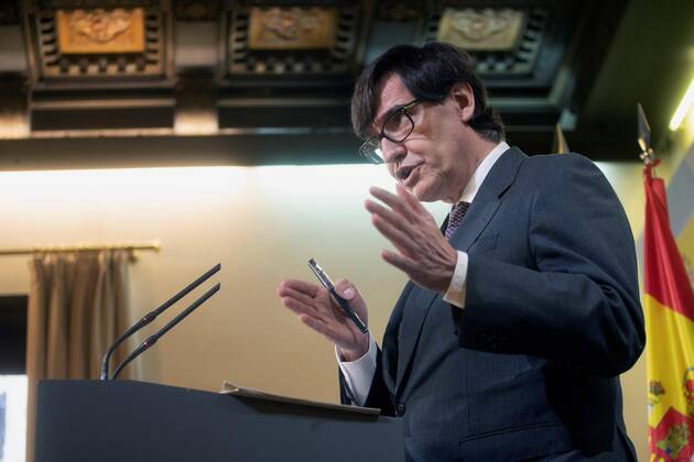 Spanish Health Minister Salvador Illa during a press conference in which he analyzes the epidemiological data of the country, in Barcelona, 16 January 2021. Spanish Health Minister Salvador Illa press conference !ACHTUNG: NUR REDAKTIONELLE NUTZUNG!  Copyright: xMartaxPerezx GRAF1496 20210116-637463944219833229