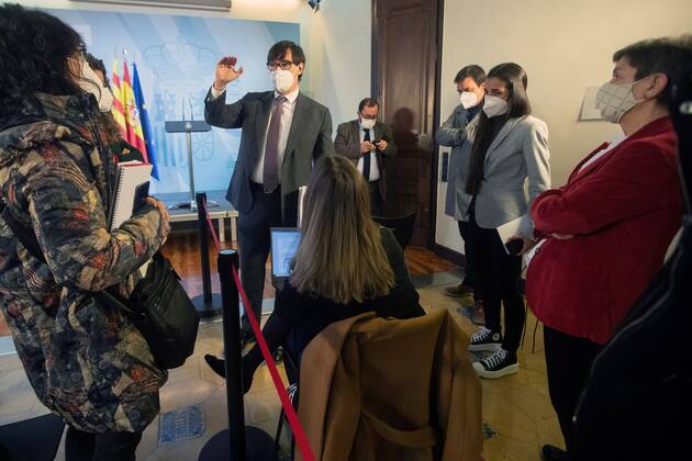 Spanish Health Minister Salvador Illa during a press conference in which he analyzes the epidemiological data of the country, in Barcelona, 16 January 2021. Spanish Health Minister Salvador Illa press conference !ACHTUNG: NUR REDAKTIONELLE NUTZUNG!  Copyright: xMartaxPerezx GRAF1500 20210116-637463944234677080