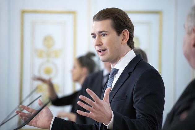 Lockdown Verlängerung in Österreich: Pressekonferenz im Bundeskanzleramt Wien