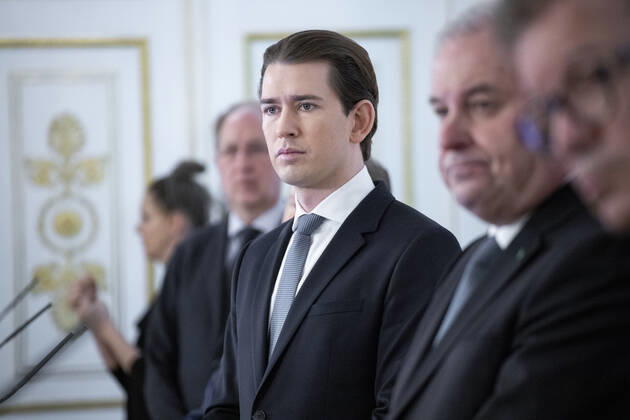 Lockdown Verlängerung in Österreich: Pressekonferenz im Bundeskanzleramt Wien