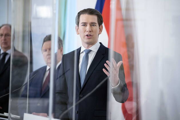 January 17, 2021, Vienna, Austria: Federal Chancellor SEBASTIAN KURZ (OEVP) announces the Government of Austria s decision to extend the current COVID-19 lockdown situation, at a press conference in the Federal Chancellery. Vienna Austria - ZUMAnsio 20210117_mda_s261_294 Copyright: xTobiasxSteinmaurerx