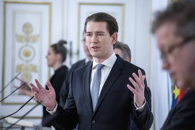 January 17, 2021, Vienna, Austria: Federal Chancellor SEBASTIAN KURZ (OEVP) announces the Government of Austria s decision to extend the current COVID-19 lockdown situation, at a press conference in the Federal Chancellery. Vienna Austria - ZUMAnsio 20210117_mda_s261_295 Copyright: xTobiasxSteinmaurerx