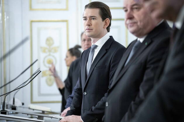 January 17, 2021, Vienna, Austria: Federal Chancellor SEBASTIAN KURZ (OEVP) announces the Government of Austria s decision to extend the current COVID-19 lockdown situation, at a press conference in the Federal Chancellery. Vienna Austria - ZUMAnsio 20210117_mda_s261_296 Copyright: xTobiasxSteinmaurerx