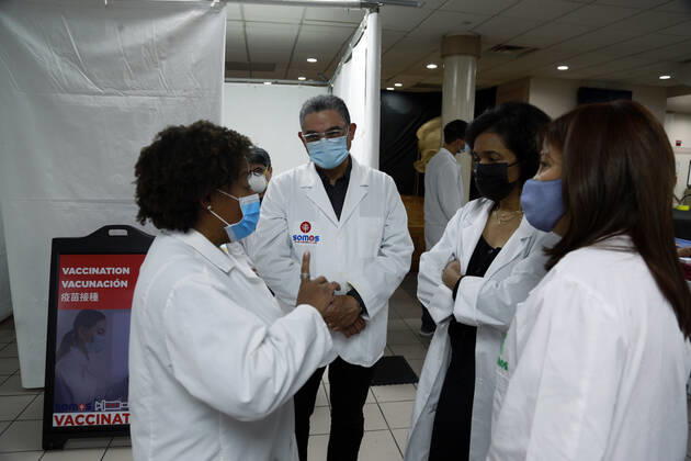 NEW YORK, NY-JANUARY 17, 2021: Ruth Hassell-Thompson, Special Advisor for Policy and Community Affairs, NYS Homes and Community Renewal, Reverend Dr. Calvin Butts Open State Vaccination Site in HarlemNew York State opens COVID-19 Vaccine site along with the Manhattan Borough President Gale Brewer, Dr. Ramon Tallaj Sr., and New State Senator Brian A. Benjamin at the Abyssinian Baptist Church in the Harlem section of New York City on January 17, 2021. Photo Copyright: xmpi43 MediaPunchx