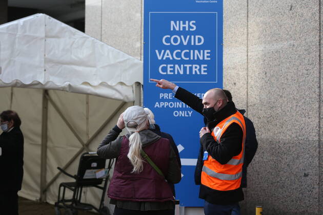 . 18 01 2021. London, United Kingdom. Wembley Vaccine Centre. Covid-19 vaccination centre opens in Wembley  xMartynxWheatleyx xi-Imagesx IIM-21986-0009