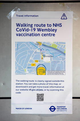 18 01 2021. London, United Kingdom. Covid Vaccine Centre Wembley.  Copyright: xMartynxWheatleyx xParsonsxMediax PAR-7028-0017