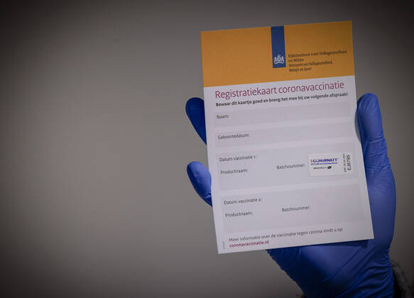 A registration card in residential care center Westerhonk in Monster, The Netherlands, 18 January 2021. In the center for people with an mental disorder in s Heeren Loo, a start has been made with vaccinating the most vulnerable clients against the coronavirus. ANP ROBIN VAN LONKHUIJSEN Copyright: xHollandsexHoogtex xxANPx x427226474x
