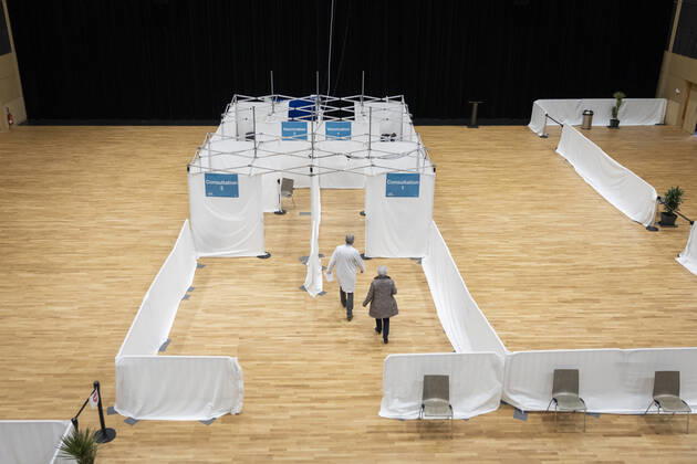 General vue of a vaccination centre in Saint-Gregoire near Rennes, western France on January 19, 2021, during a Covid-19 vaccination campaign for people over 75.  Copyright: xJeremiasxGonzalezx