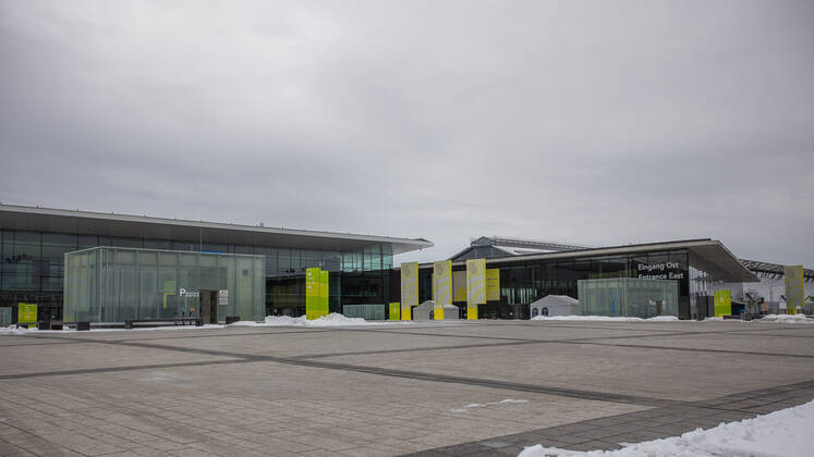 Stuttgart Themenbilder: Flughafen Stuttgart in Zeiten der Corona-Pandemie, 19.01.2021, Themenbilder: Flughafen Stuttgart in Zeiten der Corona-Pandemie, Stuttgart Messe, Geschlossen, 19.01.2021, Copyright: xEIBNER DROFITSCHx EP_ddh