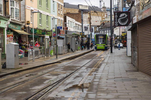 January 19, 2021, London, United Kingdom: A deserted street in Croydon, a large town of south London, UK on January 18, 2021. Only 33,355 positive Covid cases have been recorded today, the lowest number of daily case since December 27th- before the start of EnglandÃ¢â‚¬â ¢s third nationwide lockdown. London United Kingdom - ZUMAj323 20210119_zip_j323_008 Copyright: xMayxJamesx