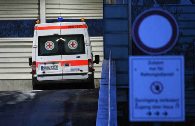 Ambulance , Klinikum Nord Nurnberg during the Hard Lockdown of the Covid 19 Coronavirus Pandemie in Nurnberg Nuremberg , Bayern , Deutschland . January 20 , 2021.