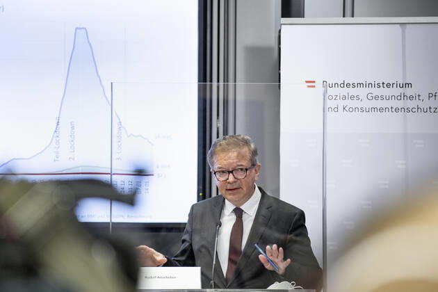 News Bilder des Tages Coronavirus Pressekonferenz Wien: Virus Mutation B.1.1.7