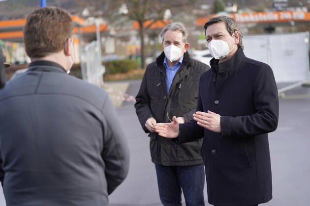 CDU Spitzenkandidat Christian Baldauf besucht das Impfzentrum in Lahnstein Aktuell, 21.01.2021, Lahnstein, Christian Baldauf CDU Spitzenkandidat im Portrait beim Besuch des Impfzentrums im Rhein-Lahn-Kreis in Lahnstein Lahnstein Rheinland-Pfalz Deutschland