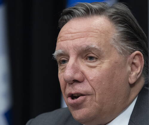 January 21, 2021, Quebec, PQ, Canada: Quebec Premier Francois Legault responds to reporters questions during a news conference on the COVID-19 pandemic, Thursday, January 21, 2021 at the legislature in Quebec City. Quebec Canada  - ZUMAc35_ 20210121_zaf_c35_037 Copyright: xJacquesxBoissinotx