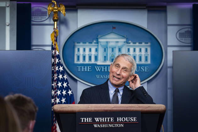 January 21, 2021, Washington, District of Columbia, USA: Anthony Fauci, director of the National Institute of Allergy and Infectious Diseases, speaks during a news conference in the James S. Brady Press Briefing Room at the White House in Washington, D.C., U.S., on Thursday, Jan. 21, 2021. Biden in his first full day in office plans to issue a sweeping set of executive orders to tackle the raging Covid-19 pandemic that will rapidly reverse or refashion many of his predecessor s most heavily criticized policies Washington USA - ZUMAs152 20210121_zaa_s152_200 Copyright: xAlxDragox-xPoolxViaxCnpx