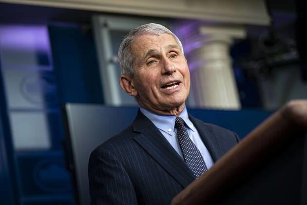 January 21, 2021, Washington, District of Columbia, USA: Anthony Fauci, director of the National Institute of Allergy and Infectious Diseases, speaks during a news conference in the James S. Brady Press Briefing Room at the White House in Washington, D.C., U.S., on Thursday, Jan. 21, 2021. Biden in his first full day in office plans to issue a sweeping set of executive orders to tackle the raging Covid-19 pandemic that will rapidly reverse or refashion many of his predecessor s most heavily criticized policies Washington USA - ZUMAs152 20210121_zaa_s152_206 Copyright: xAlxDragox-xPoolxViaxCnpx
