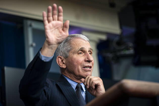 January 21, 2021, Washington, District of Columbia, USA: Anthony Fauci, director of the National Institute of Allergy and Infectious Diseases, speaks during a news conference in the James S. Brady Press Briefing Room at the White House in Washington, D.C., U.S., on Thursday, Jan. 21, 2021. Biden in his first full day in office plans to issue a sweeping set of executive orders to tackle the raging Covid-19 pandemic that will rapidly reverse or refashion many of his predecessor s most heavily criticized policies Washington USA - ZUMAs152 20210121_zaa_s152_207 Copyright: xAlxDragox-xPoolxViaxCnpx