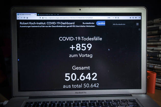 Coronavirus in Deutschland - Covid-19-Dashboard des Robert Koch-Institut 22.01.2021: Robert Koch-Institut: COVID-19-Todesfälle 50.642. Zugang um 859 gegenüber dem Vortag.