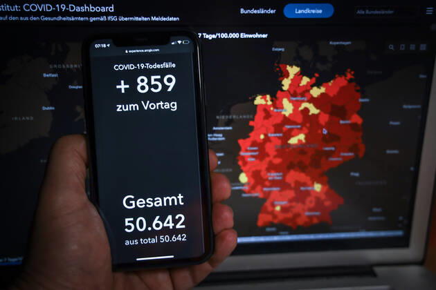 Coronavirus in Deutschland - Covid-19-Dashboard des Robert Koch-Institut 22.01.2021: Robert Koch-Institut: COVID-19-Todesfälle 50.642. Zugang um 859 gegenüber dem Vortag.