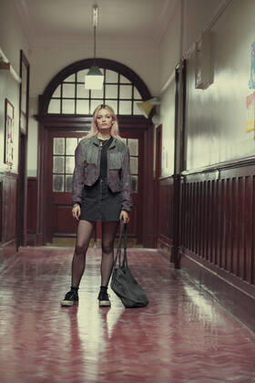 RELEASE DATE: TV Series (2019-) season 3 TITLE: Sex Education STUDIO: CREATORS: Laurie Nunn PLOT: A teenage boy with a sex therapist mother teams up with a high school classmate to set up an underground sex therapy clinic at school. STARRING: EMMA MACKAY as Maeve Wiley. Wales United Kingdom - ZUMAl16_ 20210122_sha_l16_172 Copyright: xNetflixx