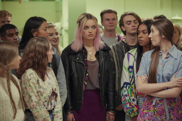 RELEASE DATE: TV Series (2019-) season 3 TITLE: Sex Education STUDIO: CREATORS: Laurie Nunn PLOT: A teenage boy with a sex therapist mother teams up with a high school classmate to set up an underground sex therapy clinic at school. STARRING: EMMA MACKAY as Maeve Wiley. Wales United Kingdom - ZUMAl16_ 20210122_sha_l16_175 Copyright: xNetflixx