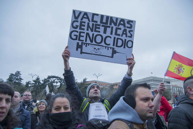 Denialist demonstration takes back the streets of Madrid at the height of the third wave - Madrid Spain Copyright: AlbertoxSibaja