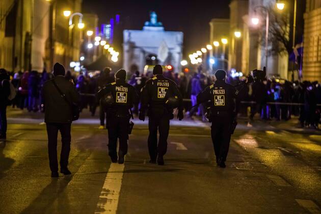 January 24, 2021, Munich, Bavaria, Germany: On the heels of a court win with the Verwaltungsgerichtshof, Markus Haintz of the Querdenken group organized an anti-mask, anti-anti-Corona measure demonstration in front of the Verwaltungsgerichtshof in Munich, Germany. Approximately 250 were in attendance and displayed a jump in radicalization and propensity for violence against media representatives not seen prior to the end of the Trump era. At one point, media representatives were swarmed, physically attacked and prevented from working as they were removed from the designated press area- with the help of their own conspiracy media representatives. The demonstration also had members of Pegida, such as Munichâ€⠢s co-founder Birgit Weiss - ZUMAb160 20210124_zbp_b160_011 Copyright: xSachellexBabbarx
