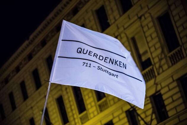 January 24, 2021, Munich, Bavaria, Germany: On the heels of a court win with the Verwaltungsgerichtshof, Markus Haintz of the Querdenken group organized an anti-mask, anti-anti-Corona measure demonstration in front of the Verwaltungsgerichtshof in Munich, Germany. Approximately 250 were in attendance and displayed a jump in radicalization and propensity for violence against media representatives not seen prior to the end of the Trump era. At one point, media representatives were swarmed, physically attacked and prevented from working as they were removed from the designated press area- with the help of their own conspiracy media representatives. The demonstration also had members of Pegida, such as Munichâ€⠢s co-founder Birgit Weiss - ZUMAb160 20210124_zbp_b160_012 Copyright: xSachellexBabbarx