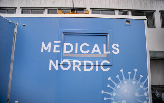 Medicals Nordic testcenter ved Kongevejscentret i Hoersholm, mandag den 25 janaur 2021. Medicals Nordic, der staar for test ved nogle af SOS Internationals centre, oplyser i en pressemeddelelse, at firmaet oejeblikkeligt stopper brugen af WhatsApp, naar der internt kommunikeres om positive testresultater.. , Copenhagen Denmark